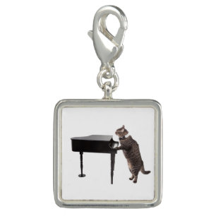 Cat Playing Piano Charm