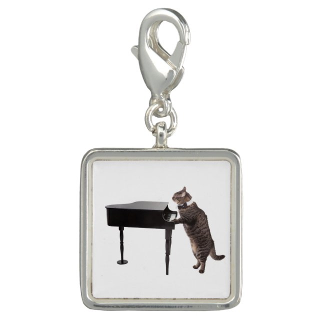 Cat Playing Piano Charm (Front)