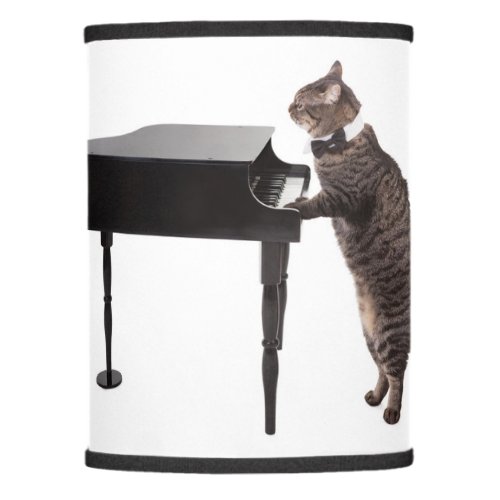 Cat Playing Piano Lamp Shade