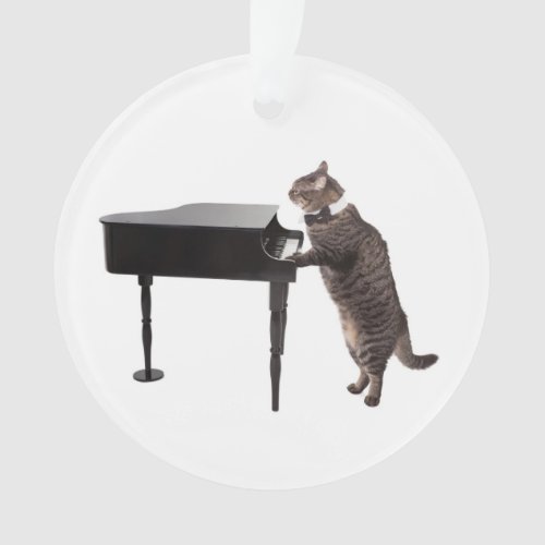 Cat Playing Piano Ornament