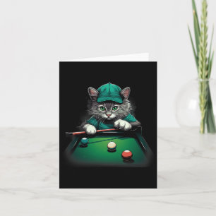 Cat Playing Pool Billiards Cool Funny Cats  Card