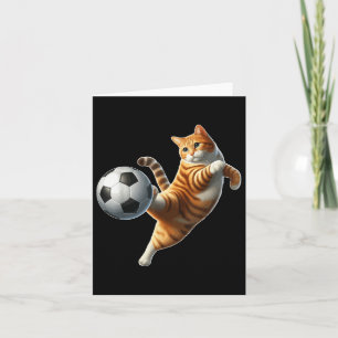 Cat Playing Soccer Costume Cat Owner Sports Lover  Card