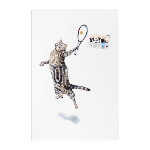 Cat Playing Tennis Acrylic Print