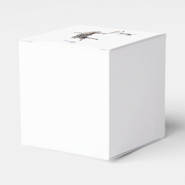 Cat Playing Tennis Favor Boxes (Front Side)