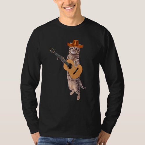 Cat Playing The Acoustic Guitar Funny Cat Guitar M T_Shirt