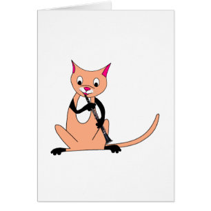 Cat Playing the Clarinet Cards