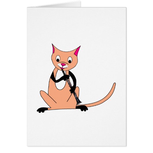 Cat Playing the Clarinet Cards (Front)