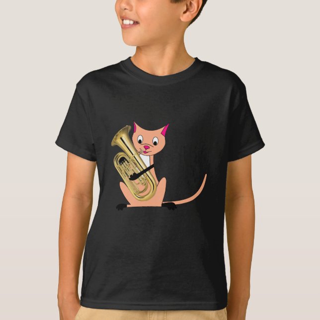 Cat Playing the Euphonium T-Shirt (Front)