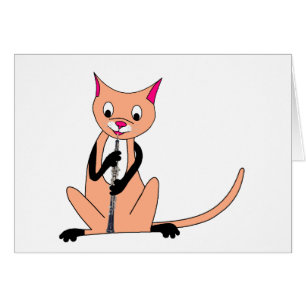 Cat Playing the Oboe Cards