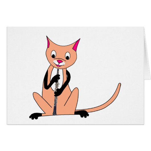 Cat Playing the Oboe Cards (Front Horizontal)