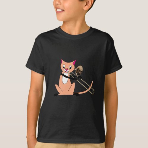 Cat Playing the Trombone T_Shirt