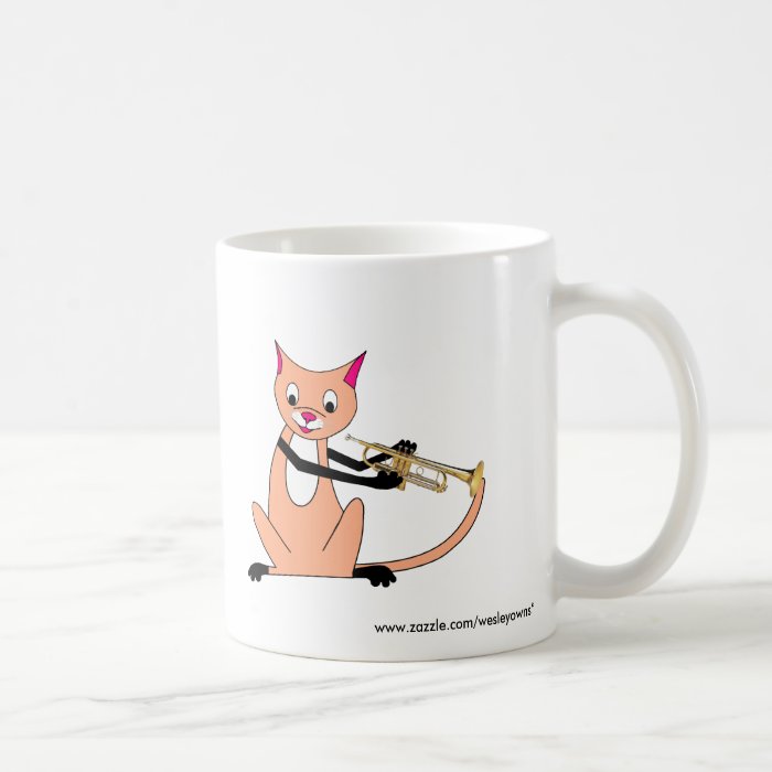 Cat Playing the Trumpet Mugs