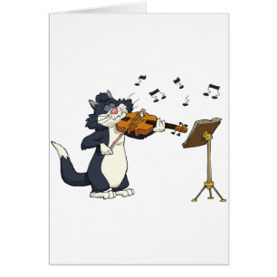 Cat Playing The Violin Cards