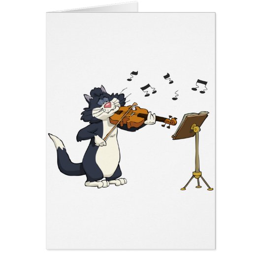 Cat Playing The Violin Cards (Front)