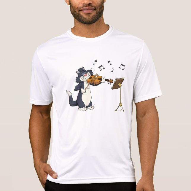 Cat Playing The Violin T-Shirt (Front)