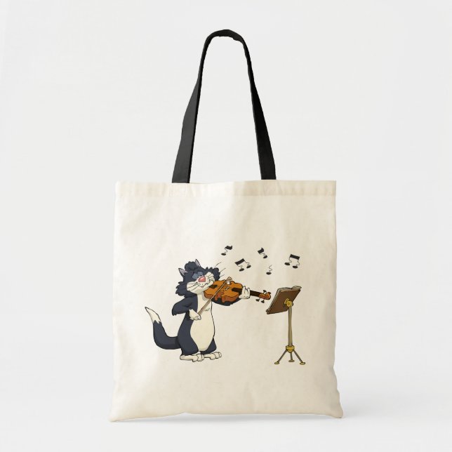 Cat Playing The Violin Tote Bag (Front)