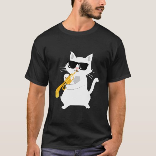 Cat Playing Trumpet T_Shirt