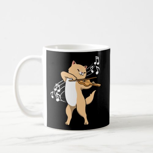 Cat Playing Violin Violinist Gift Coffee Mug