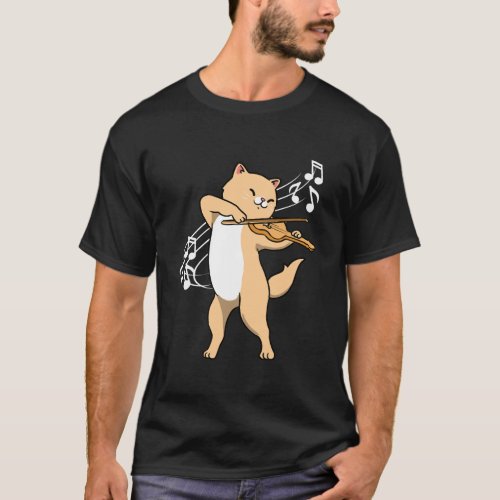 Cat Playing Violin Violinist Gift T_Shirt