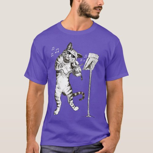 Cat Playing Violin  Violinist Gift Tee 