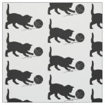 Cat Playing with a Ball of Yarn Fabric