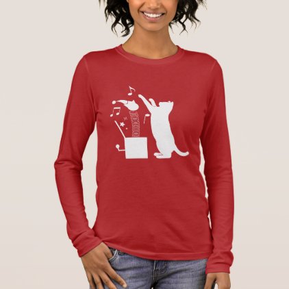 Cat Playing with Jack-in-the Box Long Sleeve T-Shirt