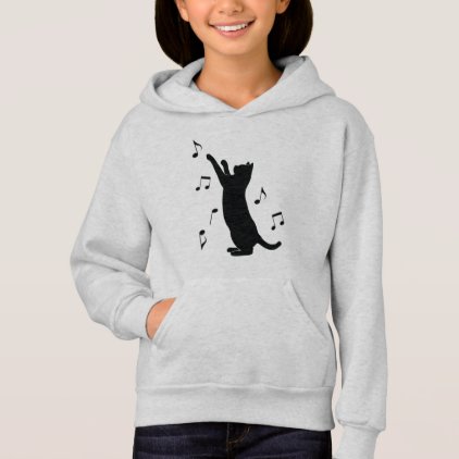 Cat Playing with Music Notes Hoodie