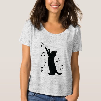 Cat Playing with Music Notes T-Shirt