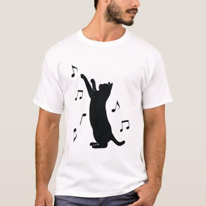 Cat Playing with Music Notes T-Shirt