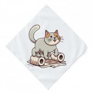Cat Playing with Toilet Paper Bandana