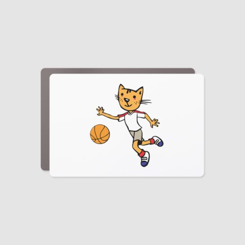 Cat Plays Basketball Basketball Sports Jersey Car Magnet