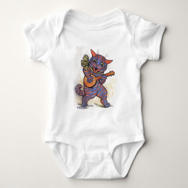 Cat Plays the Banjo Baby Bodysuit (Front)