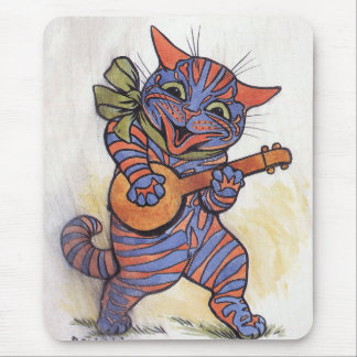 Cat Plays the Banjo Mouse Pad