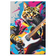 Cat plays the guitar, rock graffiti