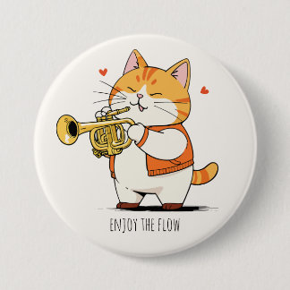 Cat Plays The Trumpet Button