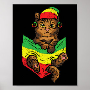 Cat Pocket Black History Month Color Men Kitten Af Poster