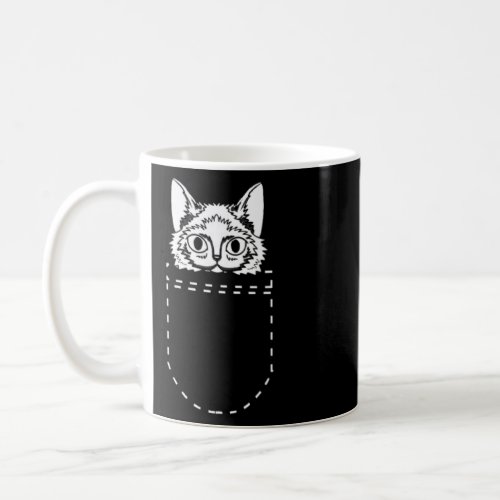 Cat Pocket Graphic Funny Cute Kitty Kitten Cat  Coffee Mug