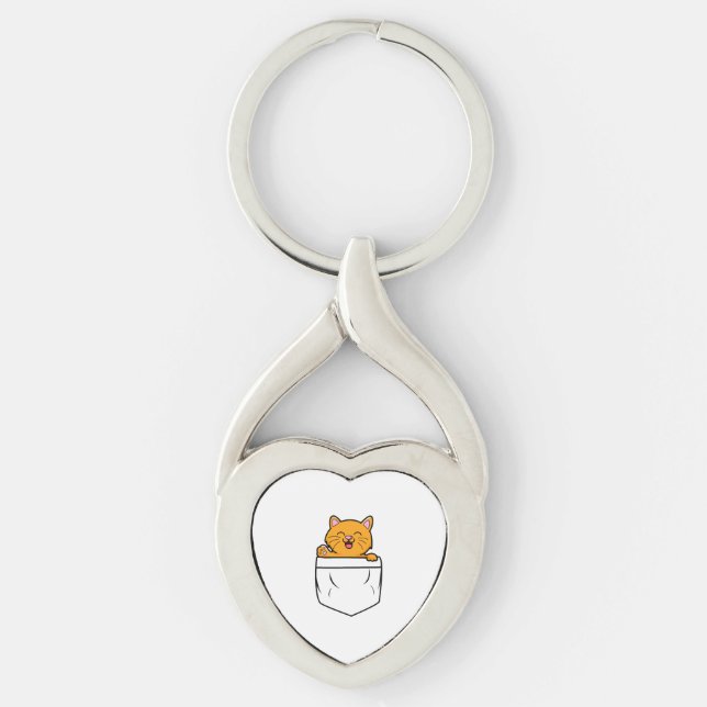 Cat Pocket     Keychain (Front)