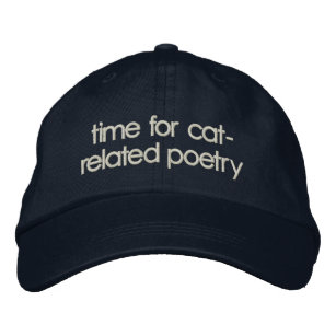 cat poet embroidered baseball cap