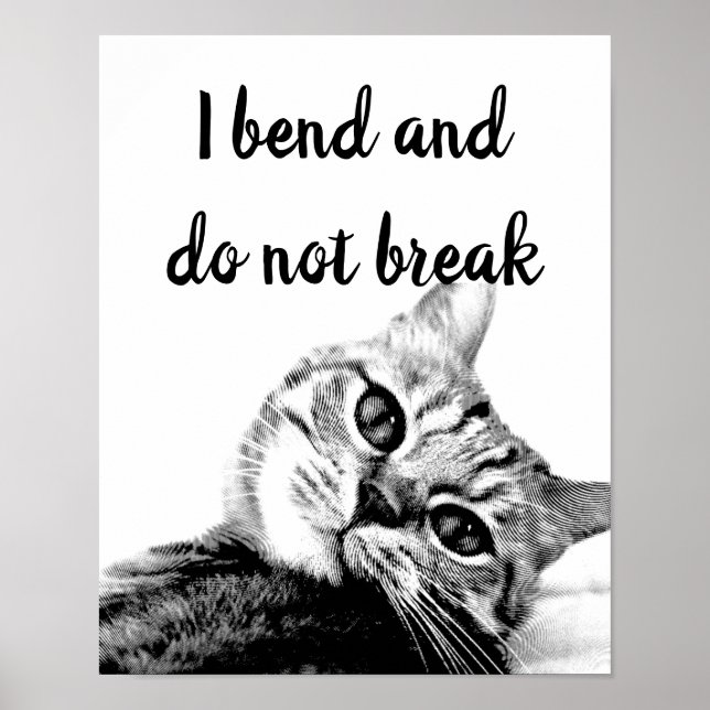 Cat Poets Jean de La Fontaine I bend do not break Poster (Front)