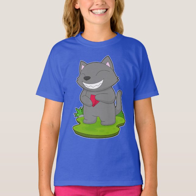 Cat Poker Poker cards T-Shirt (Front)