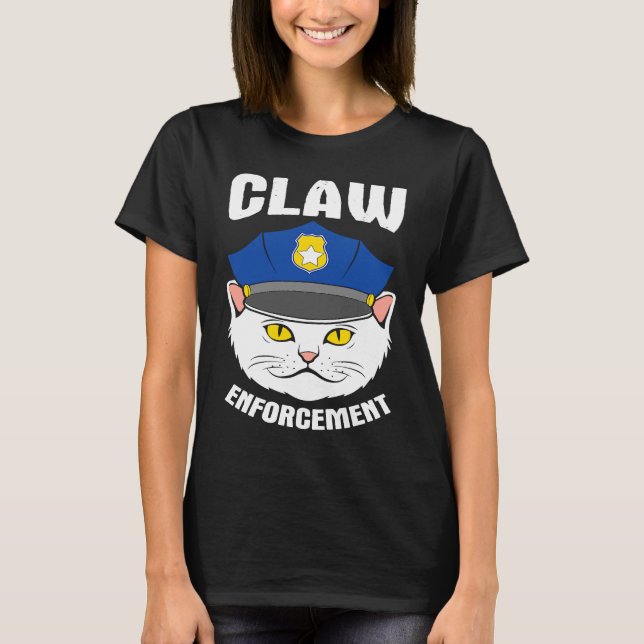 cat police text  pun  dad joke T-Shirt (Front)