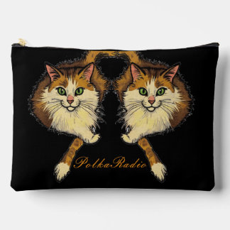 Cat Polka Radio Print Makeup Bag