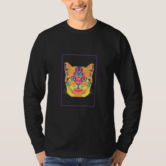 Cat Pop Art I Kitten Cat Friends Colourful Sweet M T-Shirt (Front)