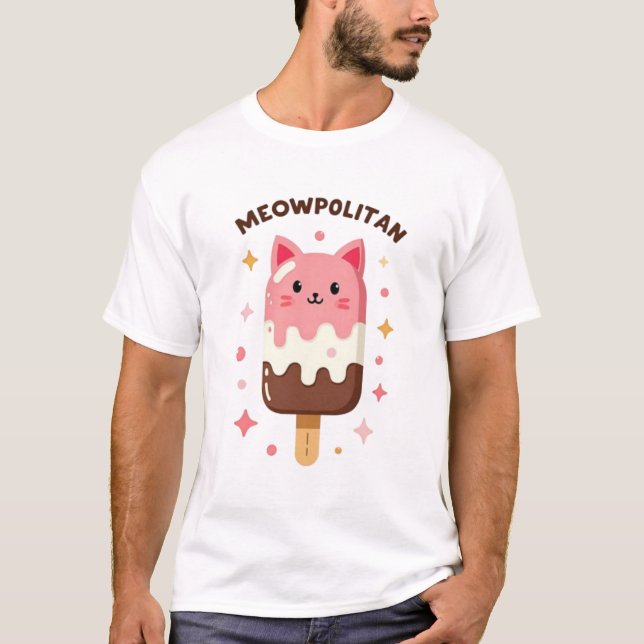 Cat popsicle T-shirt for men (Front)