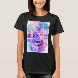 Cat Portrait Animal Beautiful Kitten Illustration T-Shirt