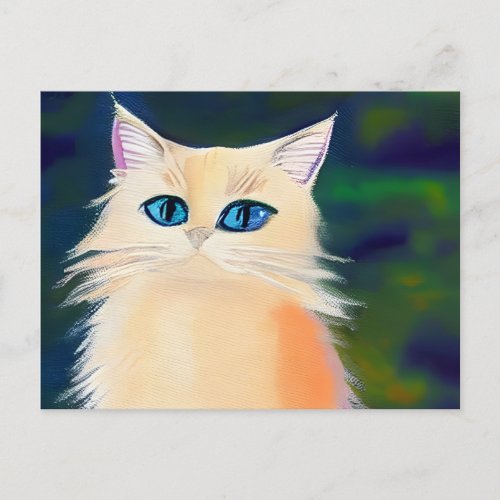 Cat portrait art postcard