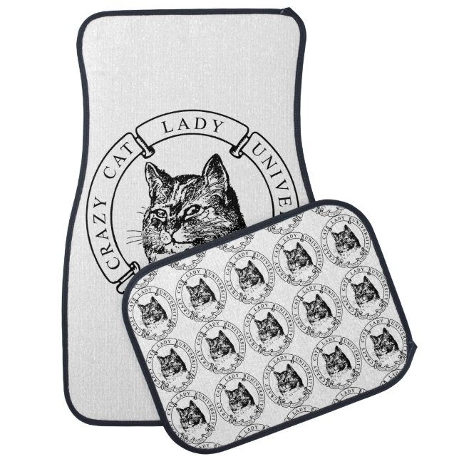 Cat Portrait - Black CCLU Seal Car Floor Mat (Set)