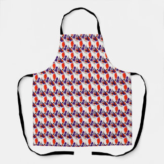 Cat Portrait – Bold Graphic Art Orange and Violet Apron