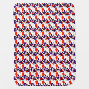 Cat Portrait – Bold Graphic Art Orange and Violet Baby Blanket